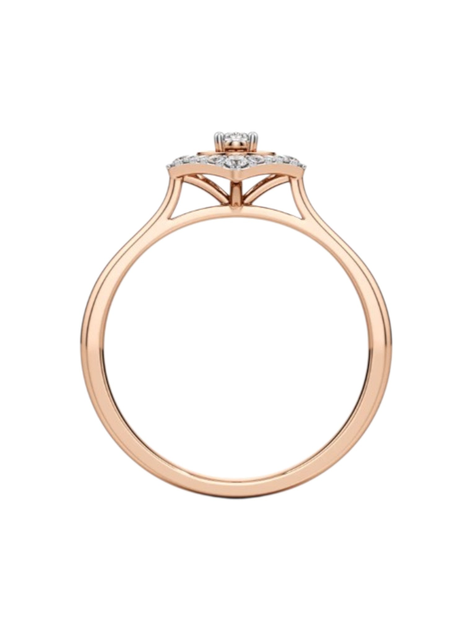 Statement Sterling Silver Rose Gold Plated CZ Stone Light Weight Ring For Women By Kesardeep